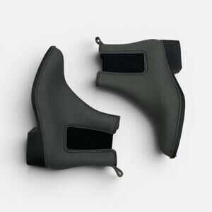 Urban Outfitters Olive Green Matte Rubber Chelsea Rain Boots